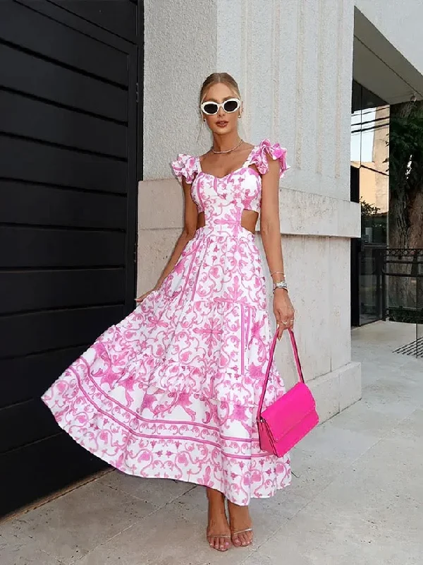 Shift Women Dress with a Simple and Classic Design for Everyday WearBarbera Vintage Summer Midi in Pink