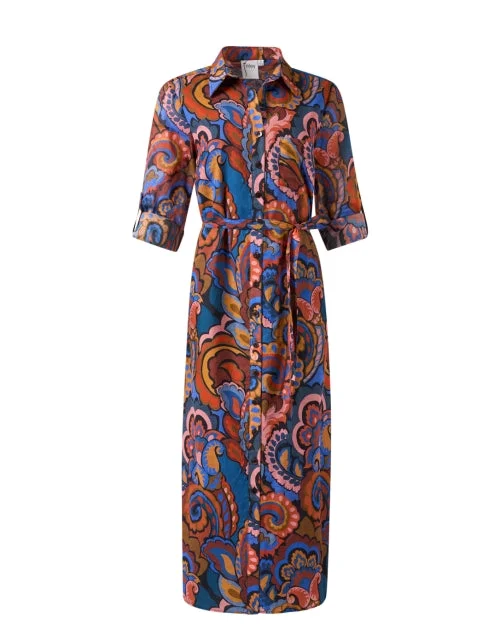 Pleated Women Dress with a Timeless and Elegant TextureAlex Multi Paisley Shirt Dress