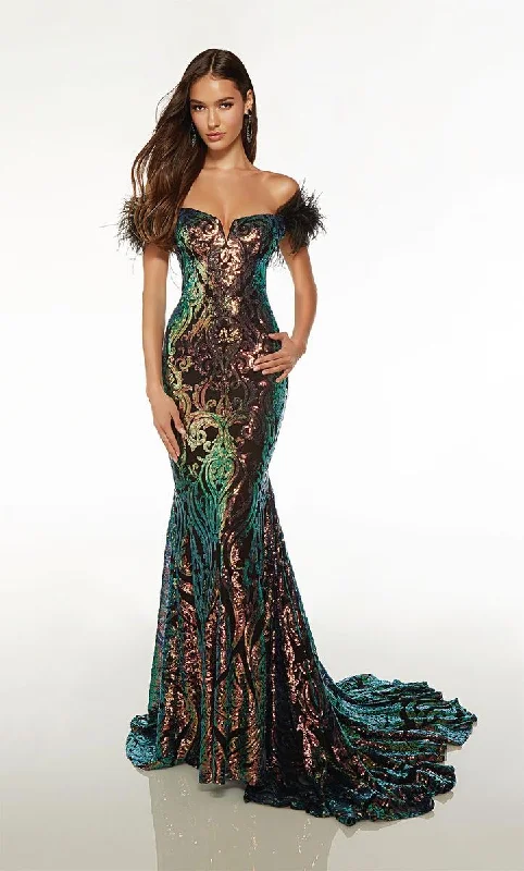 Long - Sleeve Women Dress in Velvet for a Luxurious Winter LookAlyce Prom Dress 61595