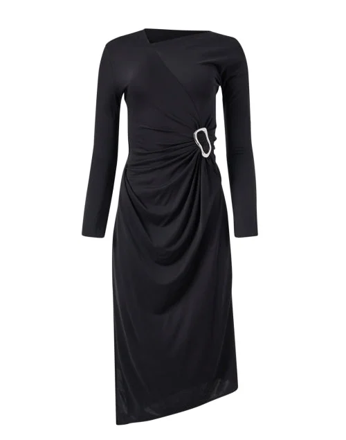 Ball Gown Women Dress with a Full Skirt for a Princess - like LookBlack Asymmetrical Dress