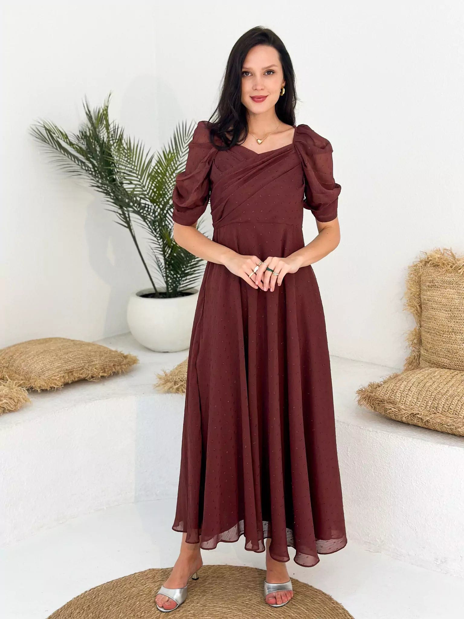 Off - the - Shoulder Women Dress for a Romantic and Feminine LookBroshi Long Dress