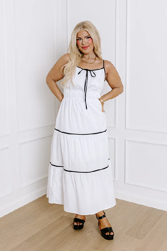 Empire Waist Women Dress to Accentuate the Bust and Conceal the WaistCoquette Moment Maxi Dress in White Curves