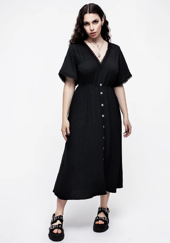 Ball Gown Women Dress with a Full Skirt for a Princess - like LookCorruption Crinkle Button Down Midi Dress