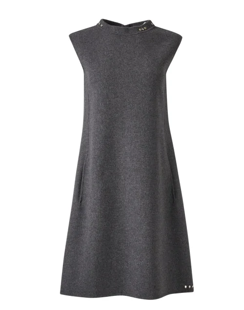 Ruffled Women Dress with Multiple Layers for a Playful and Girly StyleDaria Grey Wool Dress