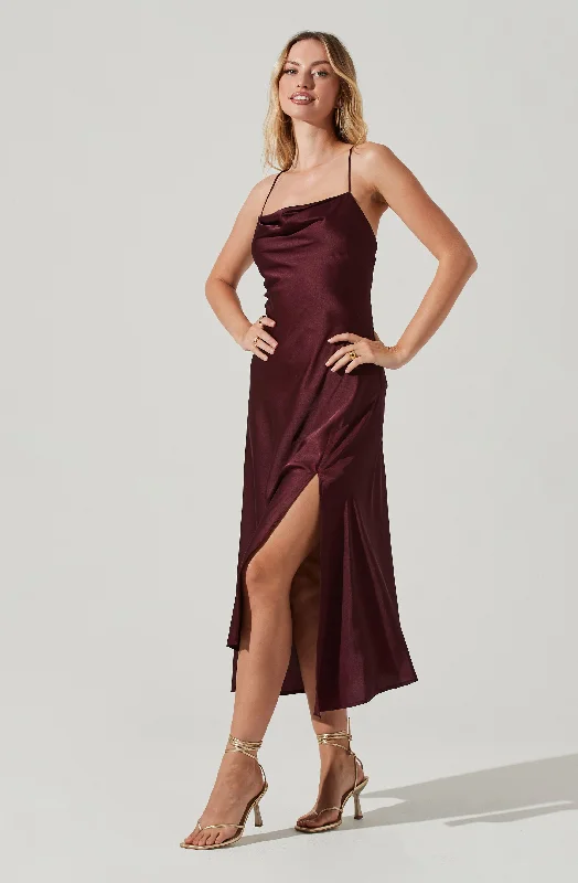 Halter Neck Women Dress to Show Off the Shoulders and NecklineGaia Midi Dress