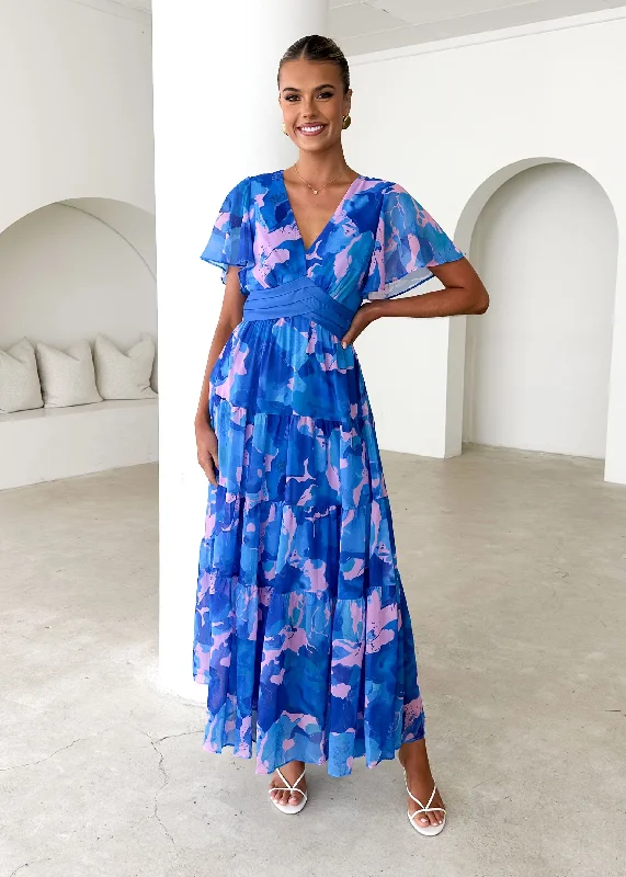 Mini Women Dress with a Short Hem for a Young and Trendy StylePRE-ORDER: Gracelands Maxi Dress - Blue Rush