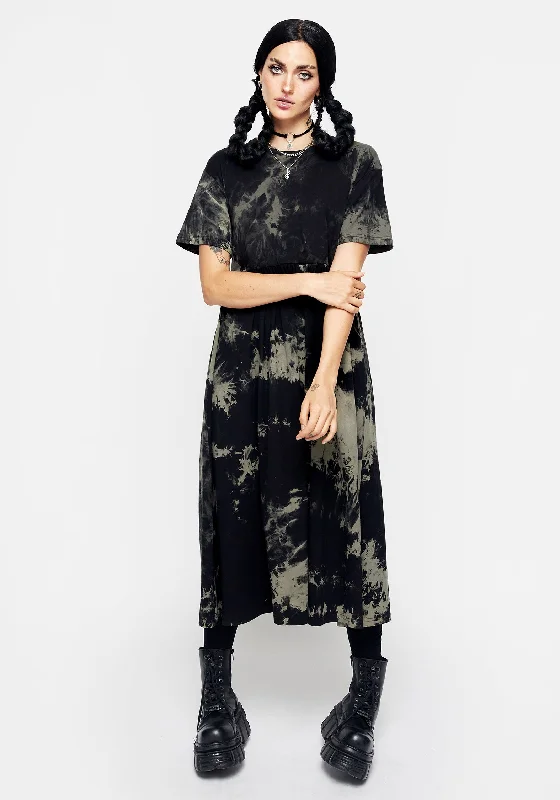 Shift Women Dress with a Simple and Classic Design for Everyday WearGrievance Tie Dye Midi Dress