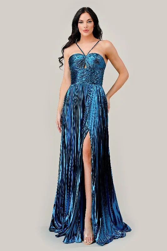 Printed Abstract Women Dress for a Modern and Artistic AppealLadivine Metallic A-line Prom Dress C153