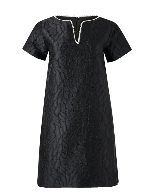 Halter Neck Women Dress to Show Off the Shoulders and NecklineLulu Black Satin Jacquard Dress