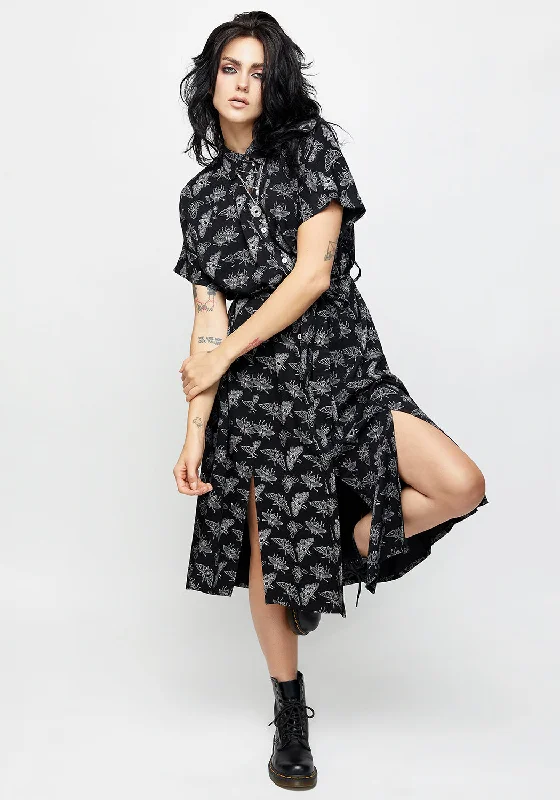 Lace - Embellished Women Dress for an Elegant and Sophisticated AppearanceMortmoth Shirt Dress