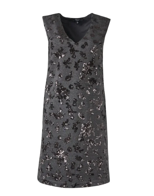 Pleated Women Dress with a Timeless and Elegant TexturePesaro Grey Sequin Dress