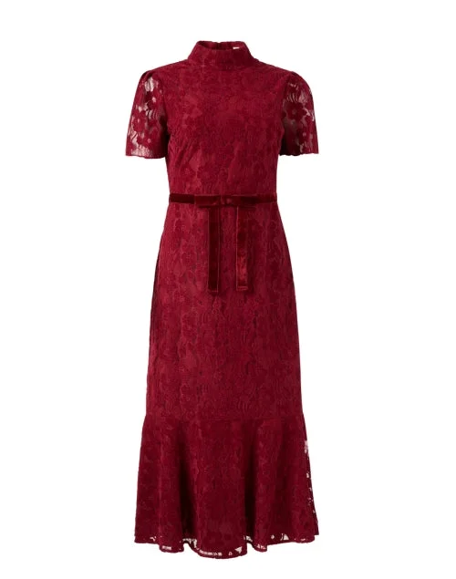 Backless Women Dress for a Sexy and Alluring Look at Evening EventsPierre Red Lace Dress