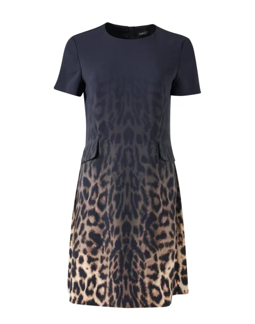 Wrap - Style Women Dress with Adjustable Fit for All Body TypesOmbre Leopard Print Shift Dress