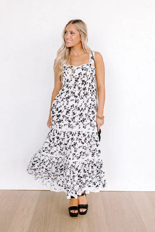 Backless Women Dress for a Sexy and Alluring Look at Evening EventsSouthern Charm Floral Maxi Dress in White