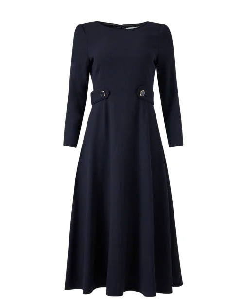 Backless Women Dress for a Sexy and Alluring Look at Evening EventsTiffany Navy Wool Crepe Dress