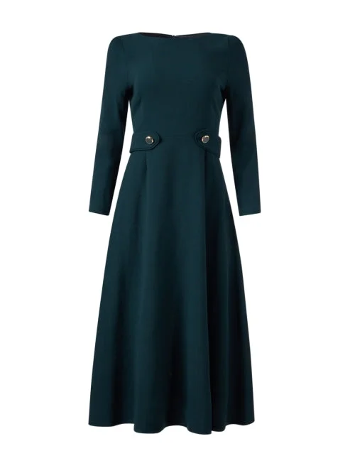 Halter Neck Women Dress to Show Off the Shoulders and NecklineTiffany Green Wool Crepe Dress