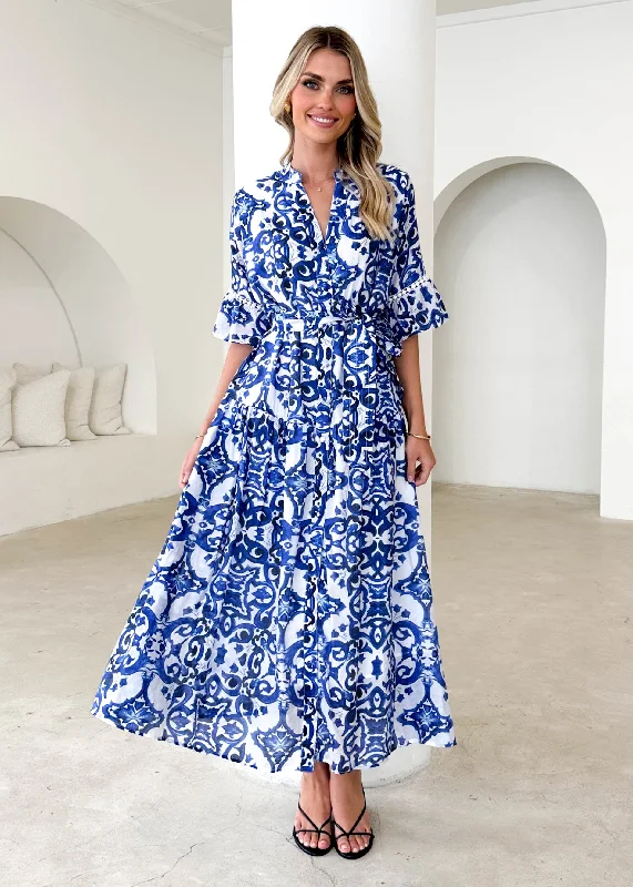 Little Black Women Dress with Sequins for a Glamorous Night OutVenice Maxi Dress - Blue Paisley