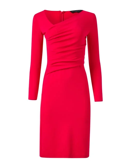 Ball Gown Women Dress with a Full Skirt for a Princess - like LookRed Ruched Jersey Dress