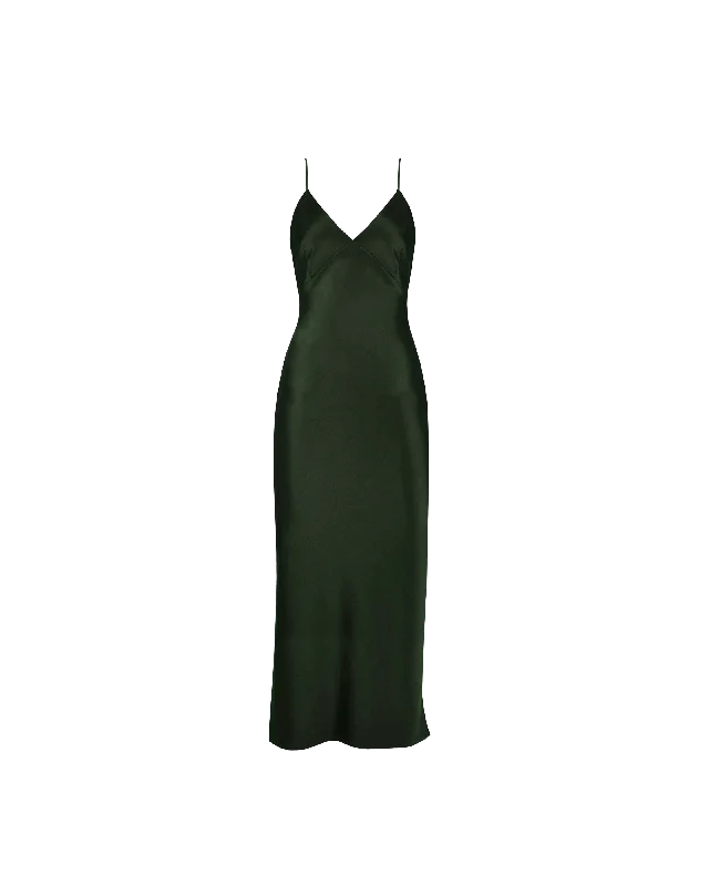 Halter Neck Women Dress to Show Off the Shoulders and NecklineWEIRDLY SLIP JETTA GREEN