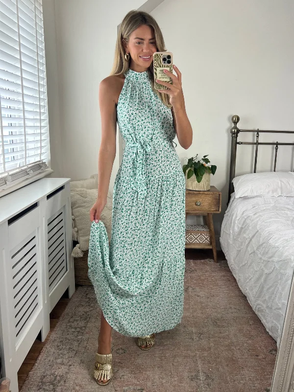 Little Black Women Dress with Sequins for a Glamorous Night OutWillow High Neck Maxi Dress / Green