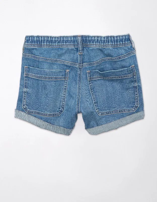 Leather Look Women Shorts for an Edgy and Chic StyleAE Dreamy Drape Stretch Denim Easy Shortie