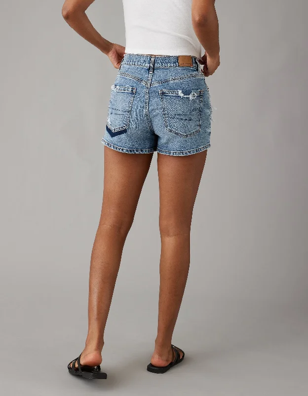 Plus Size Women Shorts with a Comfortable and Stylish FitAE Strigid Super High-Waisted Relaxed Ripped Denim Short