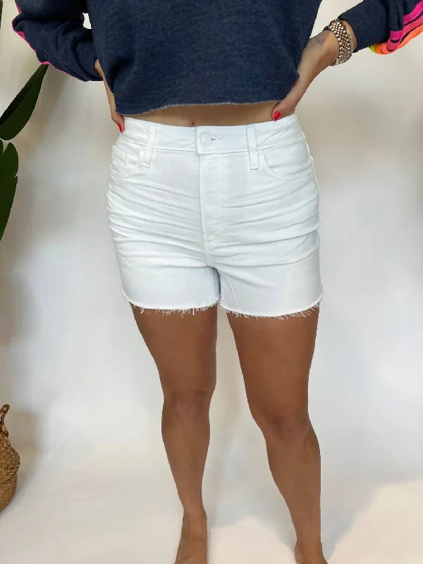 Patterned Geometric Women Shorts for a Modern AppealAllure Short In White