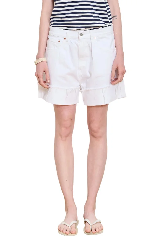 Plus Size Women Shorts with a Comfortable and Stylish FitBrooke Cuff Short In White