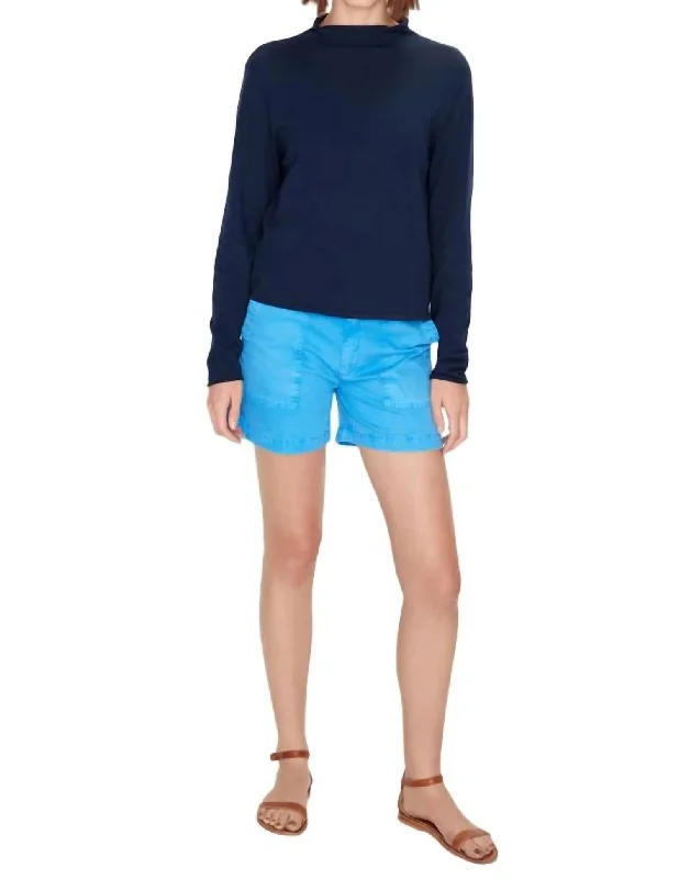 Elastic Waist Women Shorts for Easy Wear and ComfortCity Short In Azzurro