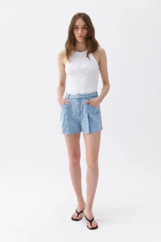 Printed Floral Women Shorts for a Summer - Ready StyleDart Detailed Denim Shorts