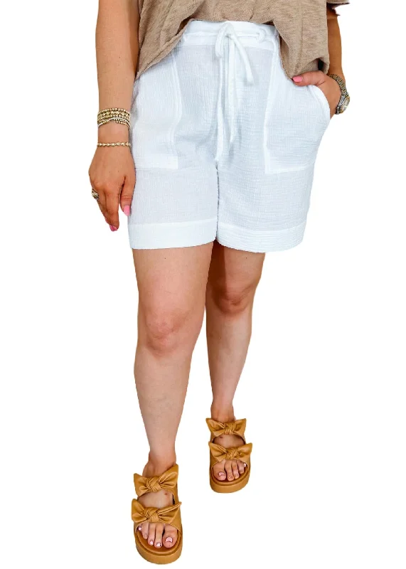 Leather Look Women Shorts for an Edgy and Chic StyleElizabeth Short In White