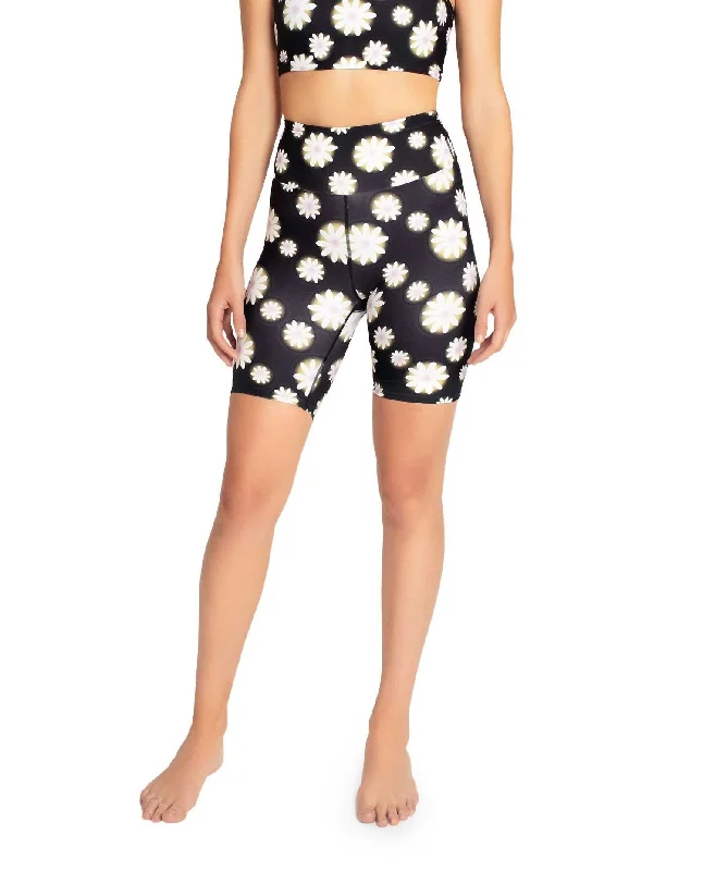 Patterned Geometric Women Shorts for a Modern AppealHigh Rise Biker Short In Hazy Daisy