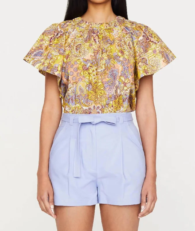 Twill Women Shorts with a Smooth Texture and DurabilityHigh Waist Eryn Shorts In Periwinkle