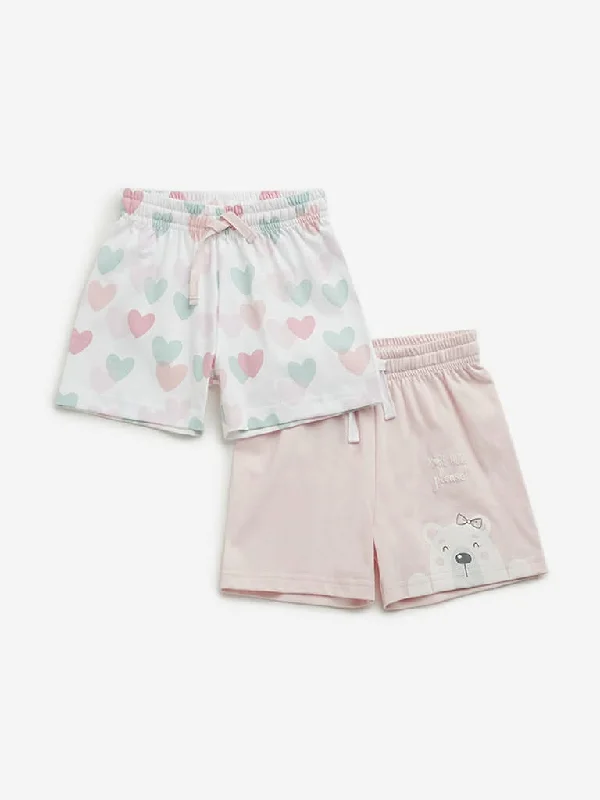 Printed Floral Women Shorts for a Summer - Ready StyleHOP Baby Pink Printed Shorts - Pack of 2