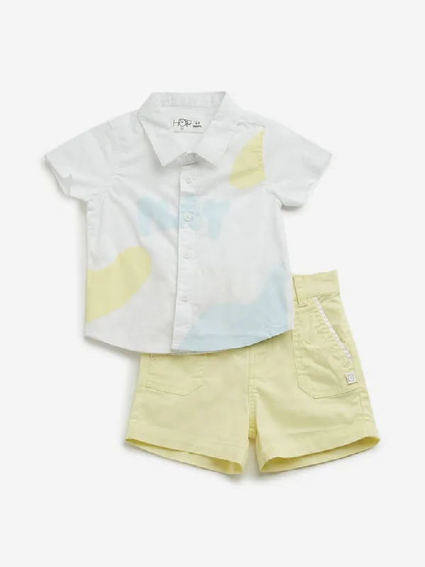 Plus Size Women Shorts with a Comfortable and Stylish FitHOP Baby White Printed Shirt and Shorts Set