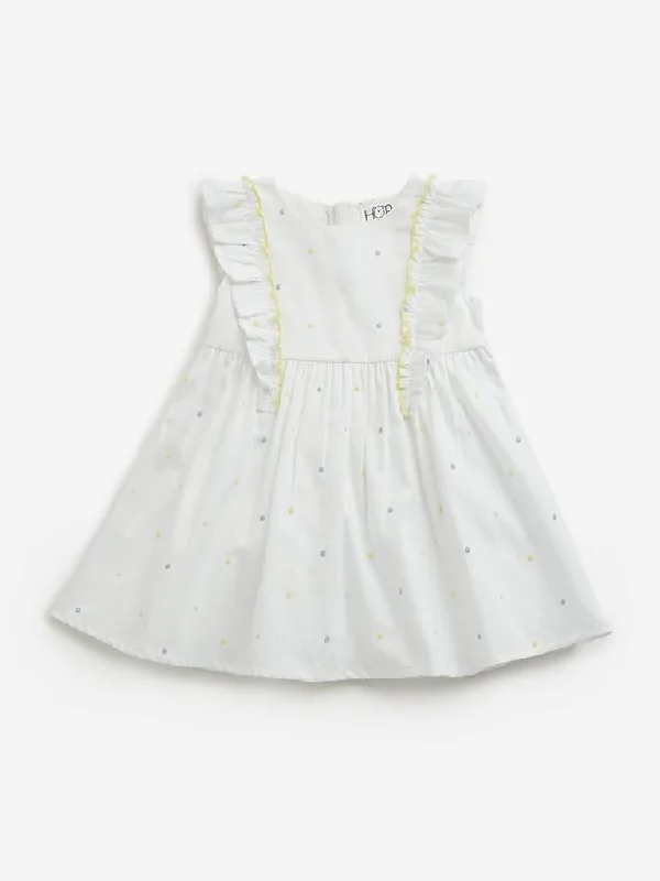 Embroidered Women Shorts with Intricate DesignsHOP Baby White Ruffle Detailed A-line Dress