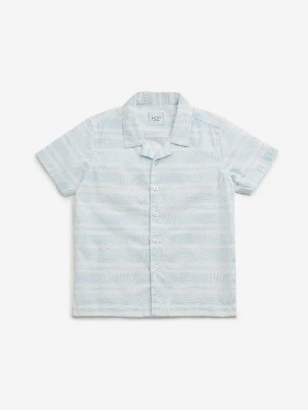 Twill Women Shorts with a Smooth Texture and DurabilityHOP Kids Light Blue Stripe Pattern Shirt