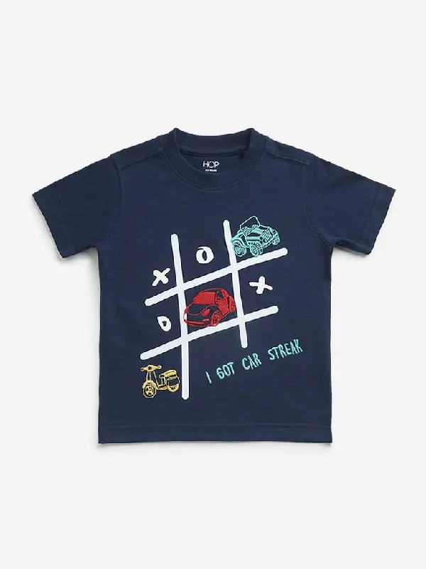 Solid Color Women Shorts in Bright Hues for a Bold StatementHOP Kids Navy Tic-Tac-Toe Design T-Shirt