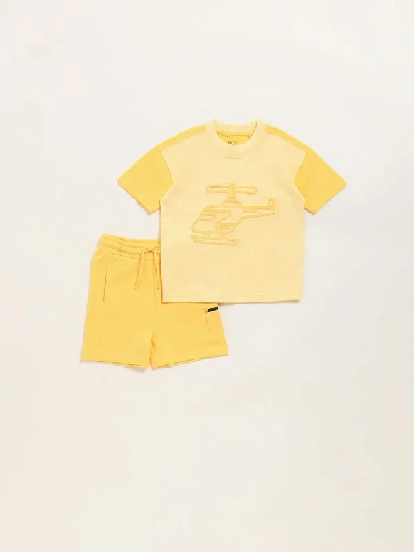 Printed Floral Women Shorts for a Summer - Ready StyleHOP Kids Yellow Printed T-Shirt and Shorts Set