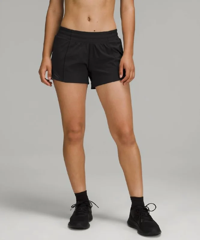 Twill Women Shorts with a Smooth Texture and DurabilityHotty Hot Low-Rise Lined Short 4" In Black