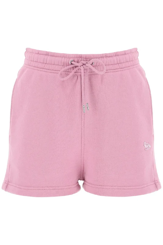 Solid Color Women Shorts in Bright Hues for a Bold StatementMaison Kitsune Women's "Baby Fox Sports Shorts With Patch Design