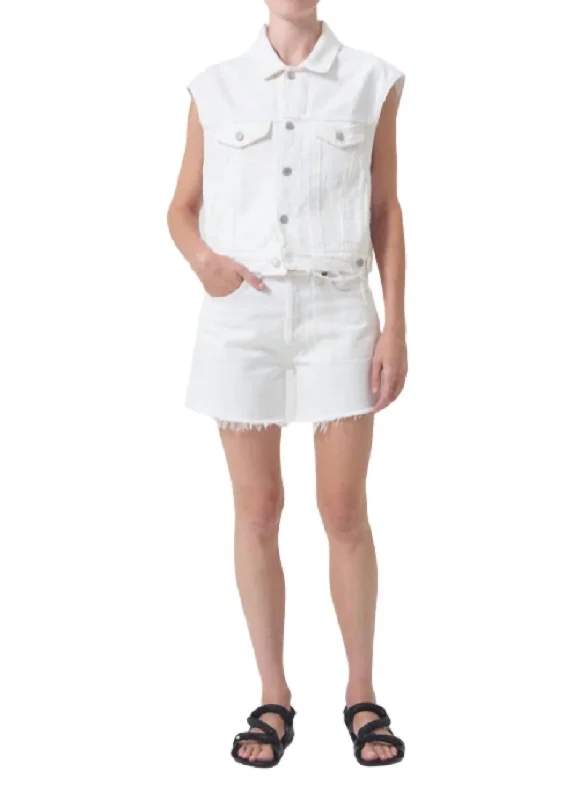 Linen Women Shorts for Breathable Comfort in Hot WeatherParker Long Short In Panna Cotta