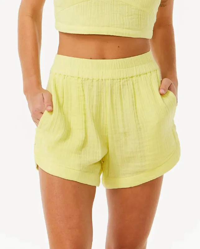 Printed Floral Women Shorts for a Summer - Ready StylePremium Surf Short In Light Yellow