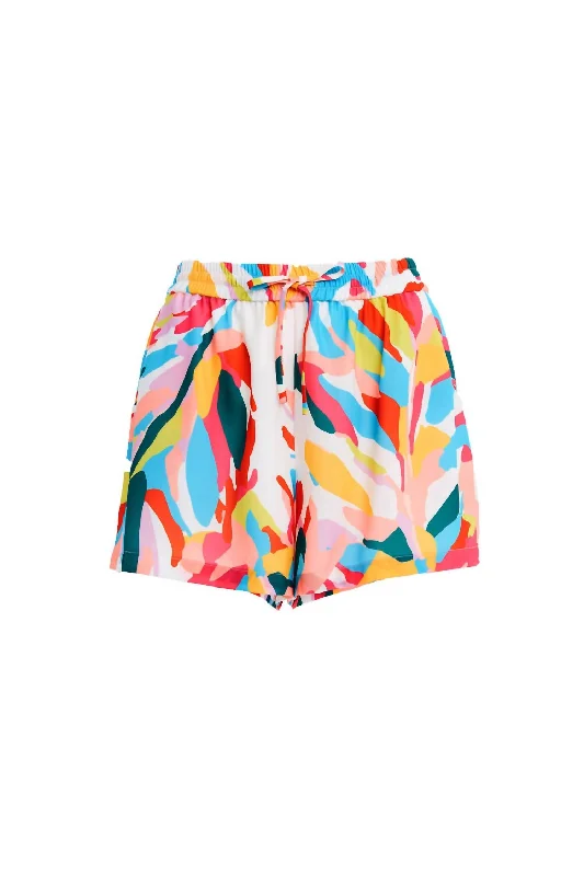 Twill Women Shorts with a Smooth Texture and DurabilitySara Shorts In Happy Palms