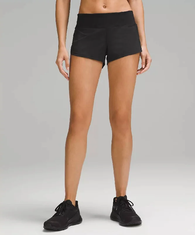 Linen Women Shorts for Breathable Comfort in Hot WeatherSpeed Up Low-Rise Lined Short 2.5" In Black