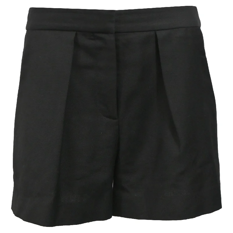 Stretchable Women Shorts for Maximum MobilityStella Mccartney Pleated High-Rise Tailored Shorts in Black Wool