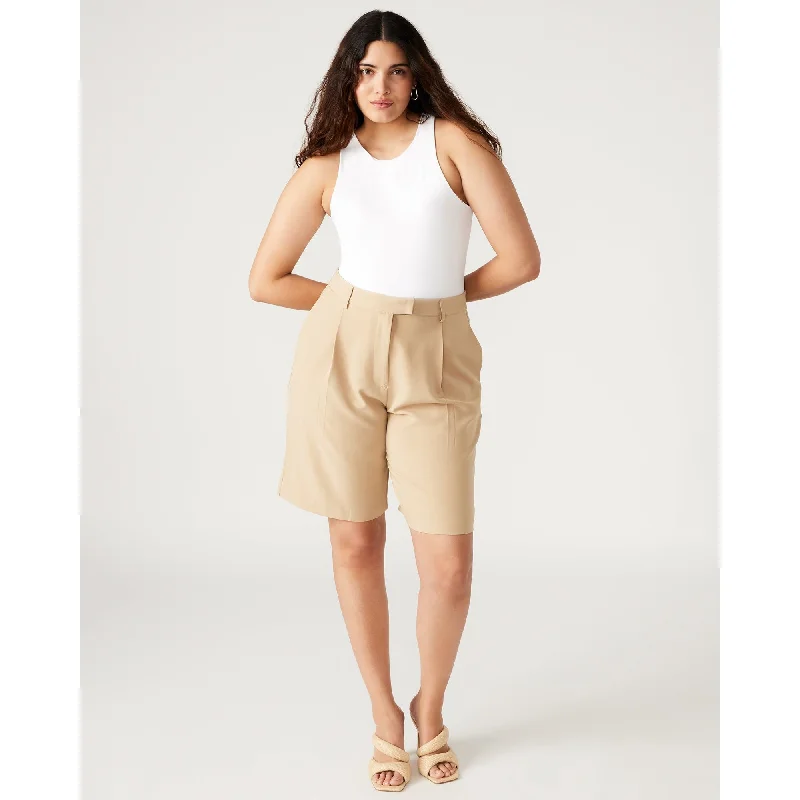 Patterned Geometric Women Shorts for a Modern AppealTherese Shorts Khaki