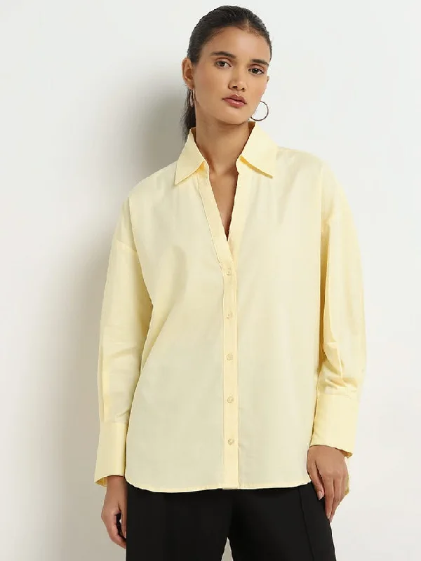 Linen Women Shorts for Breathable Comfort in Hot WeatherWardrobe Yellow Solid Shirt