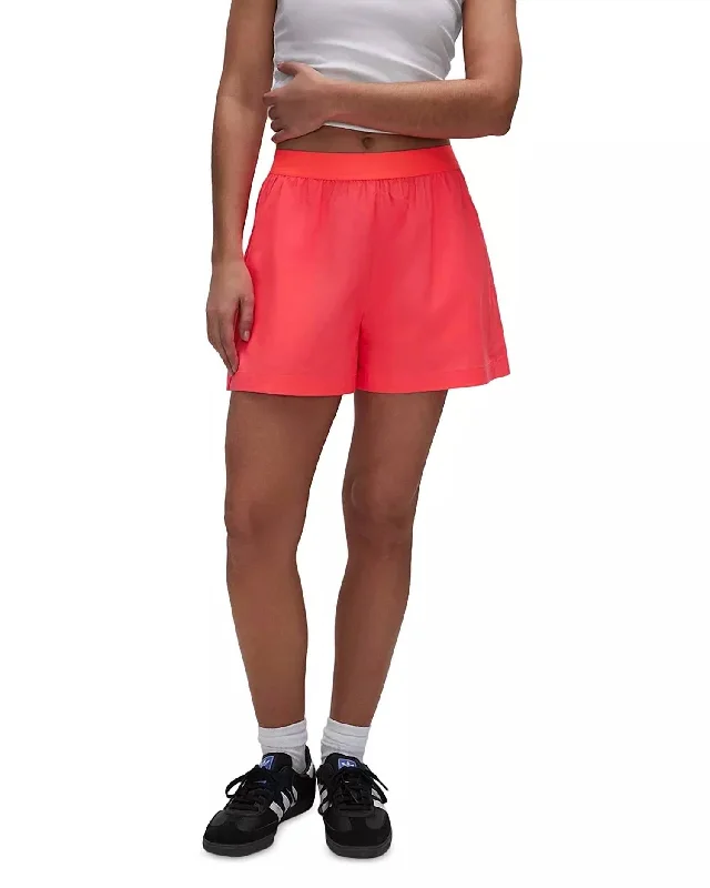 Belted Women Shorts to Enhance the WaistlineWeekend Shorts In Fiery Coral