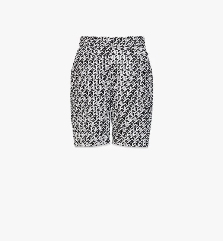 Solid Color Women Shorts in Bright Hues for a Bold StatementWomen’S Cubic Monogram Jacquard Wool Shorts